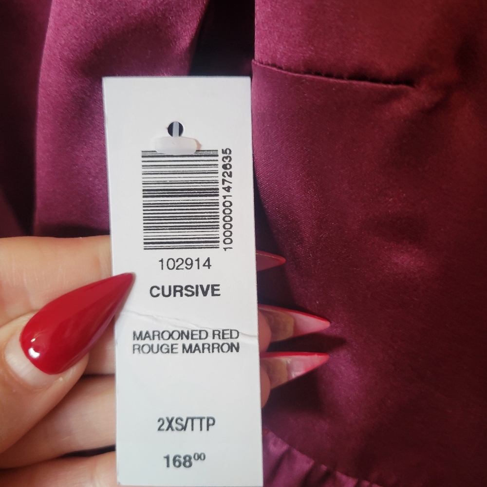 NWT Sunday Best Cursive Dress in Marooned Red - Picture 6 of 6